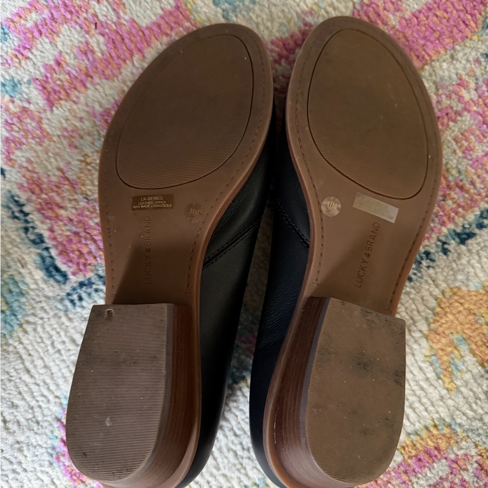 Lucky Brand Black Leather Mules - Picture 3 of 3